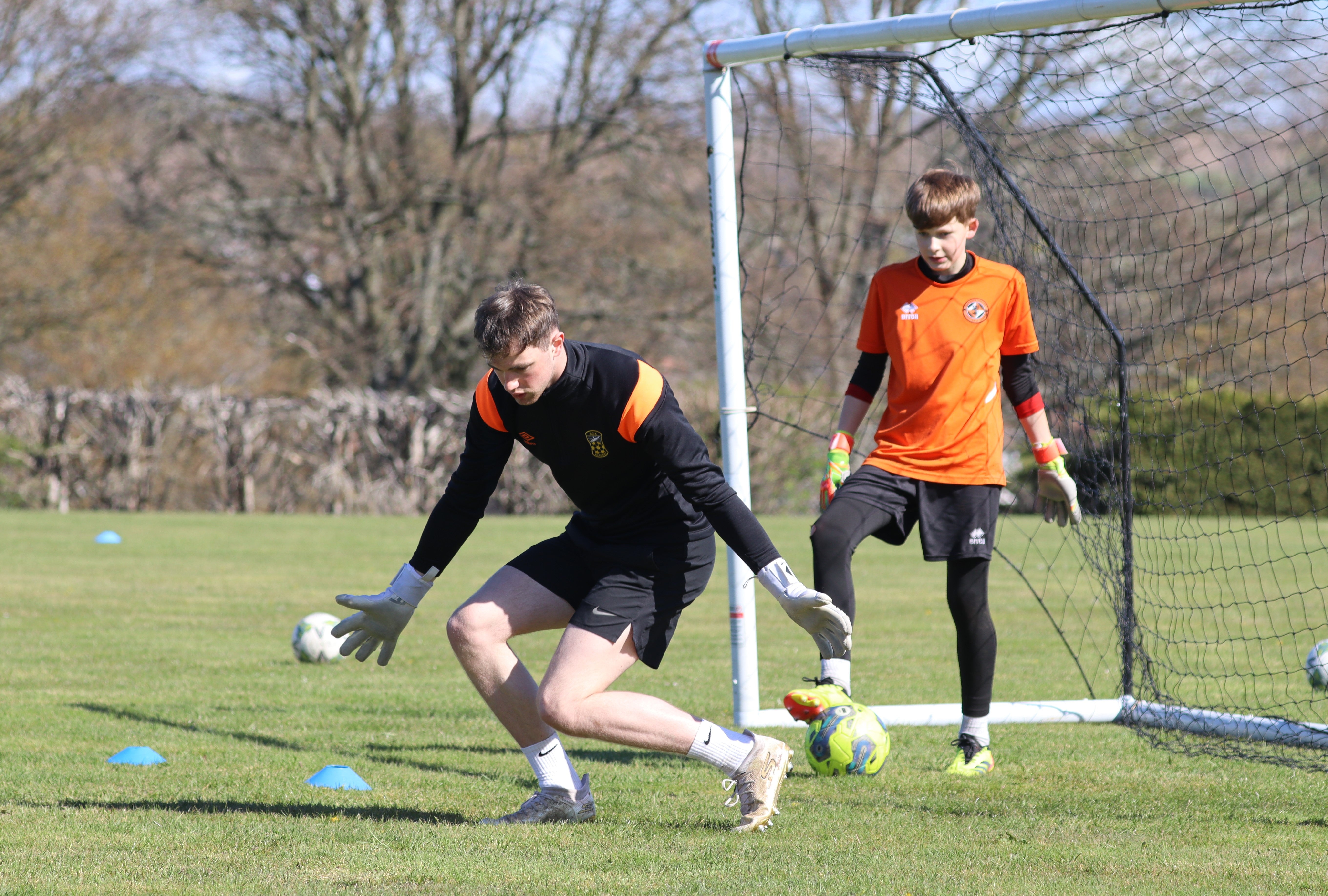 BGK Academy goalkeeper coaching session with young goalkeepers training across Scotland