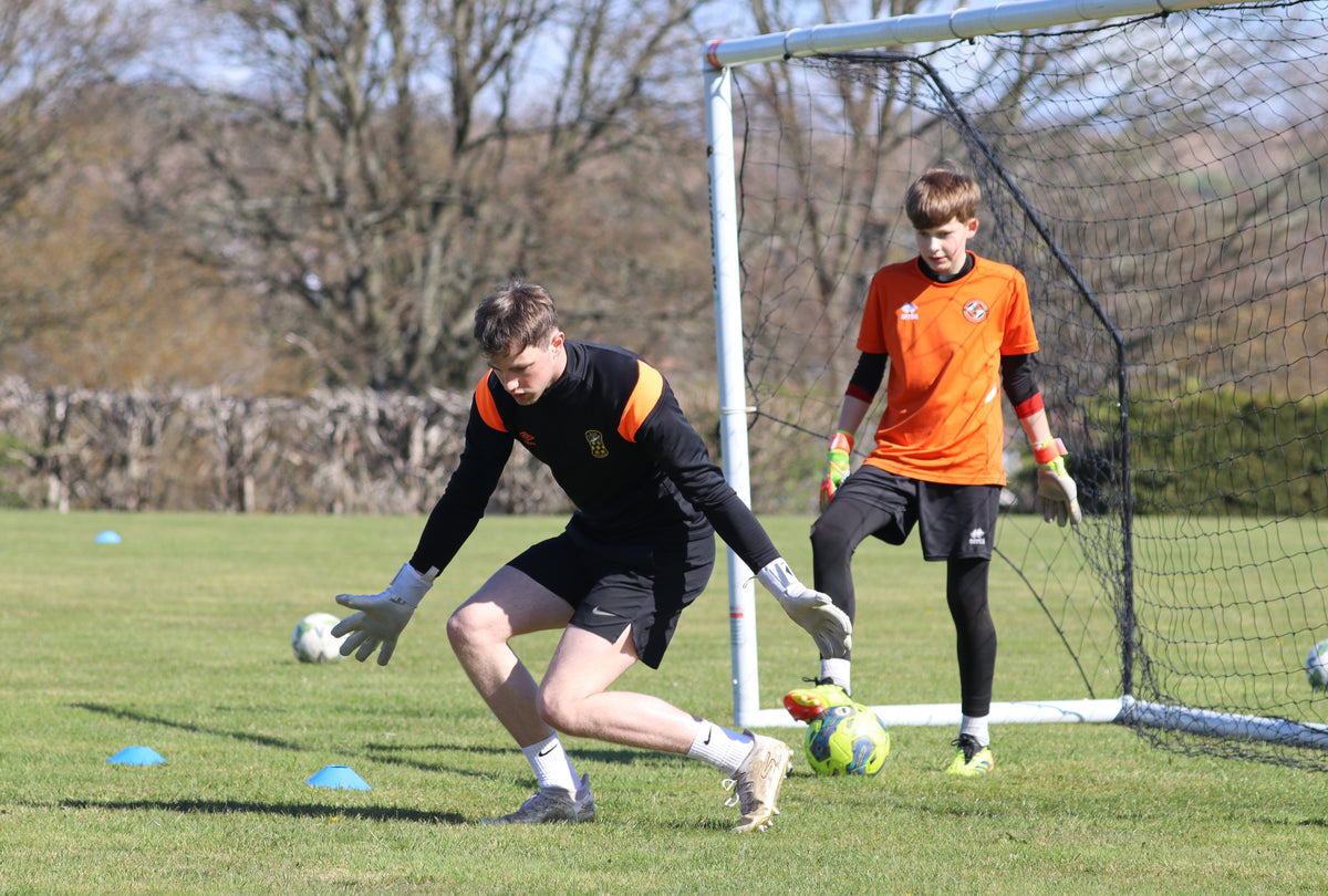 BGK Academy goalkeeper coaching session with young goalkeepers training across Scotland